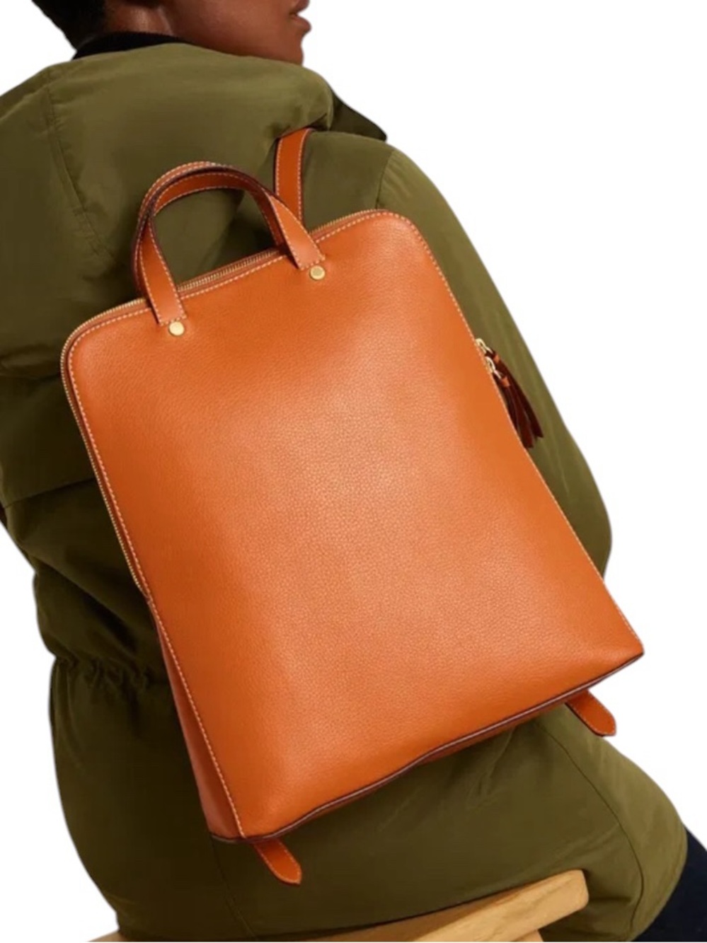 John Lewis pebbled grain leather, the zipped backpack